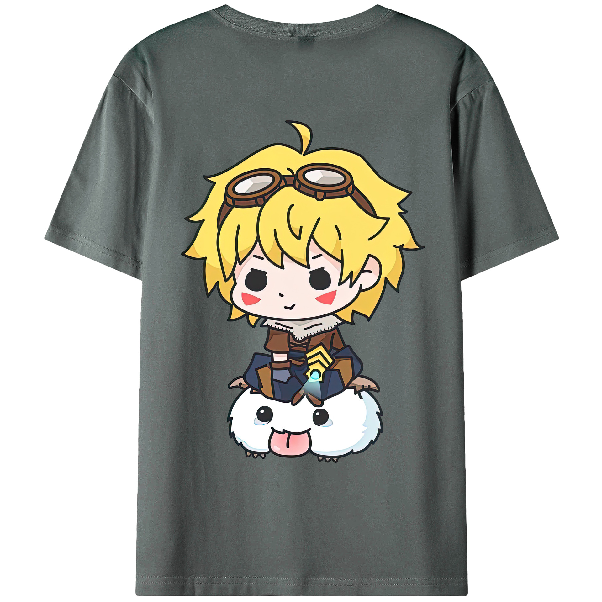 リーグ・オブ・レジェンド League of Legends LOL 綿100％ メンズ半袖Tシャツ（バックプリント） 通気性